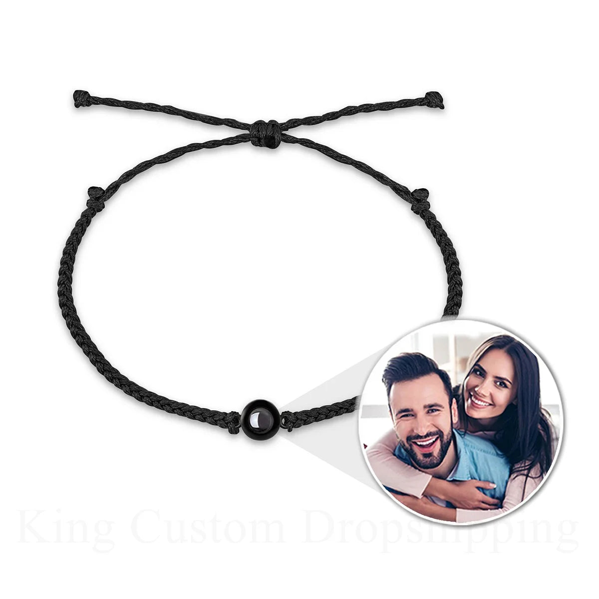 Projection Photo Circle Bracelet Personalized Stainless Steel Custom Pet Photo Couples Bracelets Valentine's Day Gift